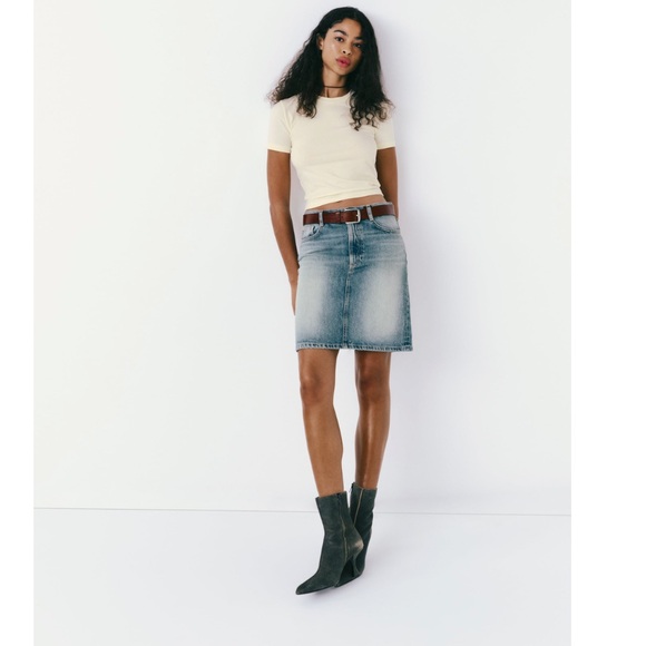 ZARA DENIM SKIRT TRF - Picture 1 of 7
